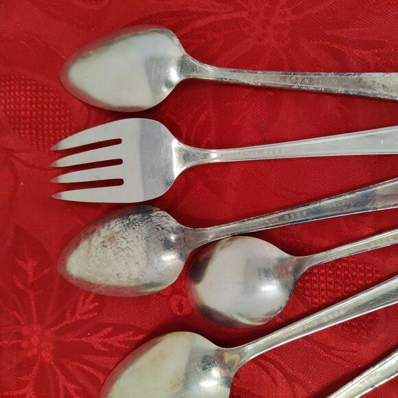 5X Serving Pieces 1939 ROYAL ROSE Oneida Nobility Plate Silverplate Spoons Sprea - Picture 10 of 14